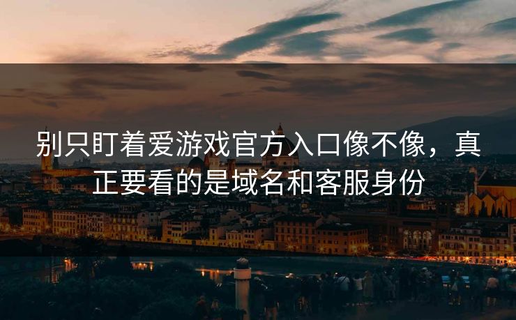 别只盯着爱游戏官方入口像不像，真正要看的是域名和客服身份