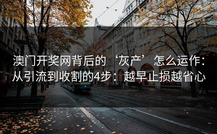 澳门开奖网背后的‘灰产’怎么运作：从引流到收割的4步：越早止损越省心