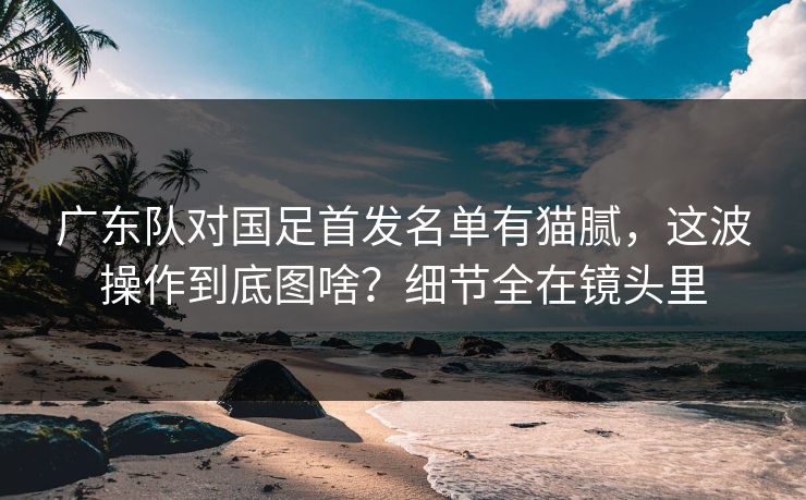 广东队对国足首发名单有猫腻，这波操作到底图啥？细节全在镜头里